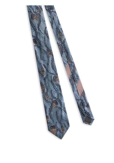 Blue graphic-print silk tie Dries van noten - men DRIES VAN NOTEN | 2510216021902504